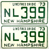1973 New Hampshire License Plates