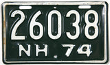 1974 New Hampshire Motorcycle License Plates