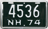 1974 New Hampshire Motorcycle License Plates Near Mint