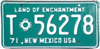1971 New Mexico Trailer License Plate