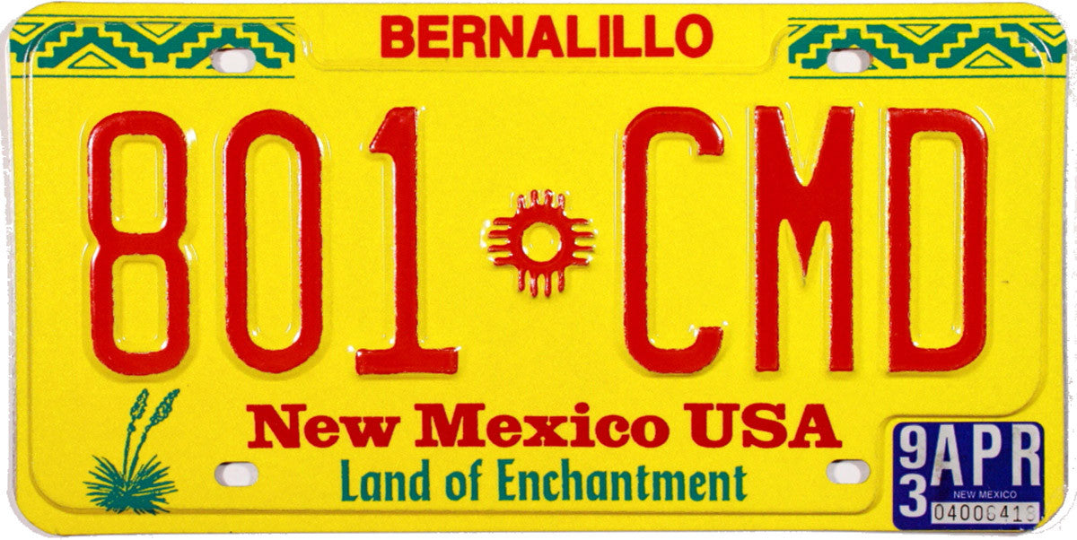 1993 New Mexico License Plate | Brandywine General Store
