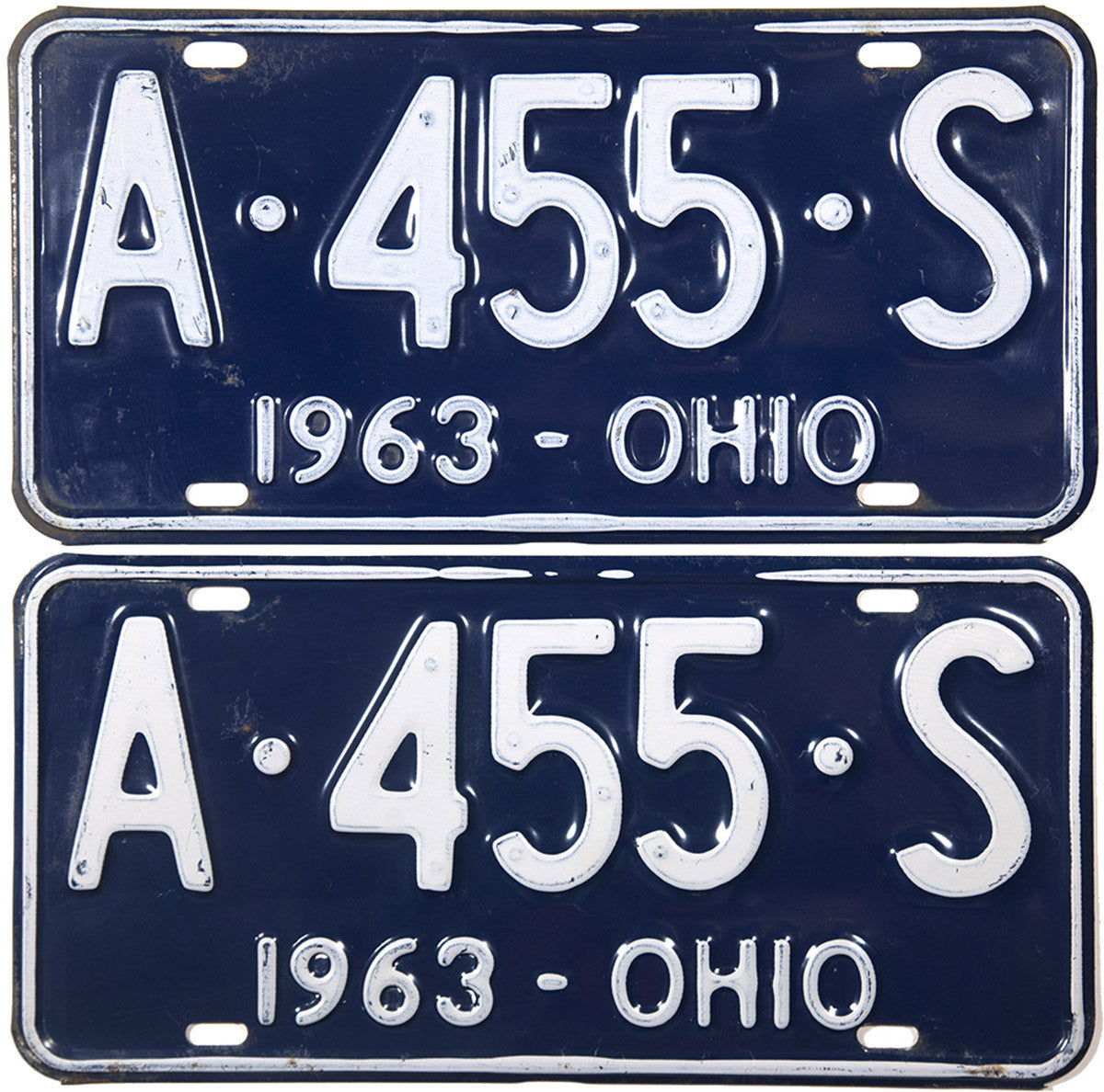 1963 Ohio License Plates for sale by Brandywine General Store in excellent minus condition