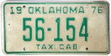 1976 Oklahoma Taxi License Plate in Very Good Plus condition