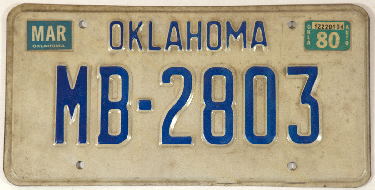 1980 Oklahoma License Plate