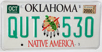 2000 Oklahoma Native America Indian License Plate