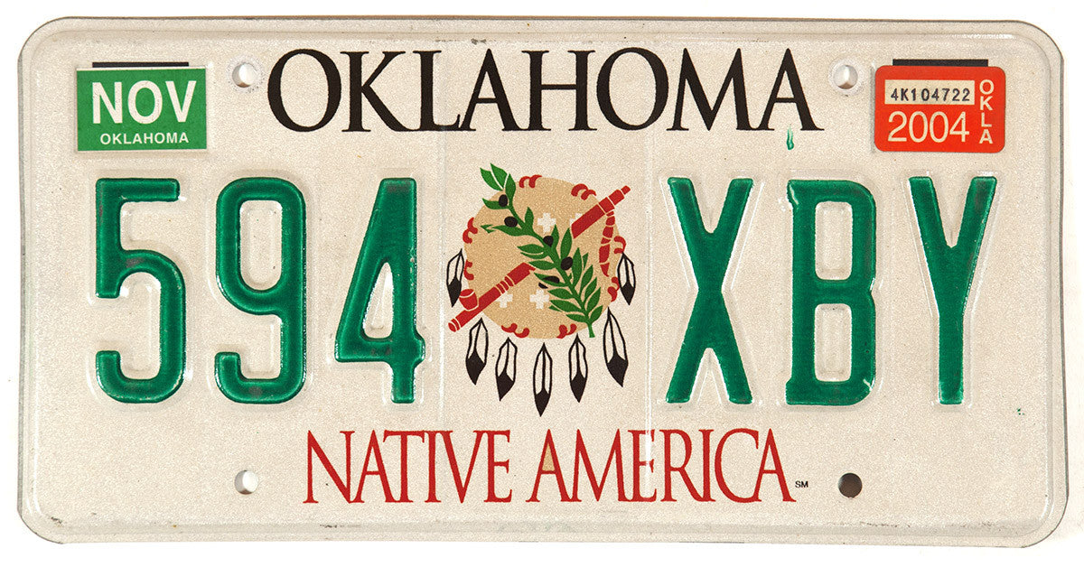 2004 Oklahoma Native America Indian License Plate