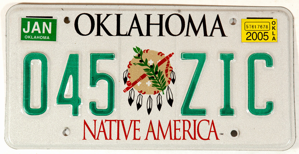 2005 Oklahoma Native America Indian License Plate