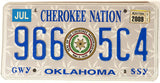 2009 Oklahoma Cherokee Nation License Plate