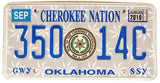 2010 Oklahoma Cherokee Nation License Plate