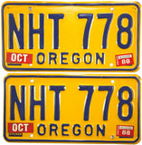 1988 Oregon License Plates