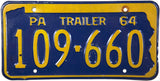 1964 Pennsylvnia Trailer License Plate