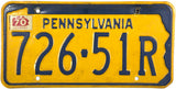 1970 Pennsylvania License Plate in very good condition