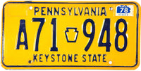 1978 Pennsylvania License Plate