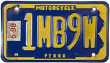1998 Pennsylvania Motorcycle License Plate