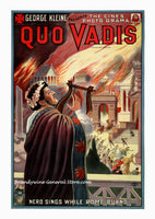 Quo Vadis Nero Sings while Rome Burns movie poster print