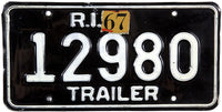 1967 Rhode Island Trailer License Plate