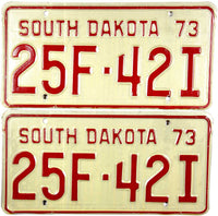 1973 South Dakota Farm License Plates