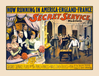 A premium quality art print of the theater poster advertising Secret Service by William Gillette