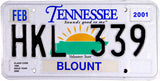 2001 Tennessee License Plate