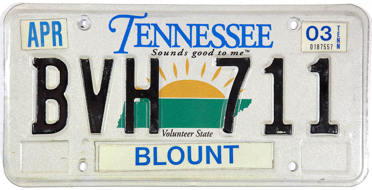 2003 Tennessee License Plate