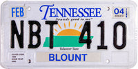 2004 Tennessee License Plate