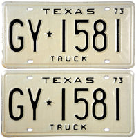 1973 Texas Truck License Plates