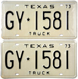 1973 Texas Truck License Plates