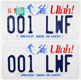 2003 Utah Centennial License Plates