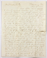 An 1870 Petersburg, VA 3 page letter about 2 brothers being arrested from a lawyer giving them advice about their property page 1