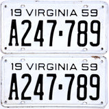 1959 Virginia License Plates