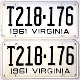 1961 Virginia Truck License Plates