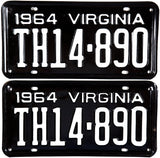 1964 Virginia Truck License Plates TH prefix