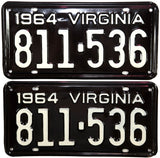 1964 Virginia License Plates in Excellent plus condition