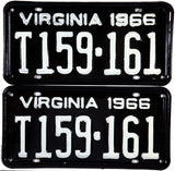 1966 Virginia Truck License Plates