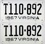 1967 Virginia Truck License Plates in Excellent Minus condition