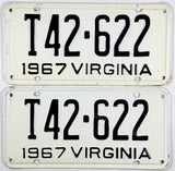 1967 Virginia Truck License Plates Very Good condition