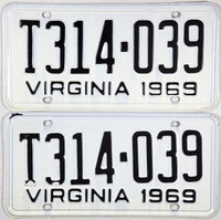 1969 Virginia Truck License Plates