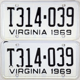 1969 Virginia Truck License Plates