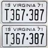 1971 Virginia Truck License Plates Aluminum Excellent