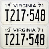 1971 Virginia Truck License Plates Metal Excellent Minus