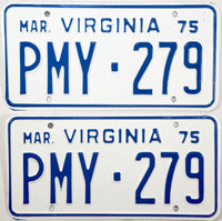 1975 Virginia Truck License Plates