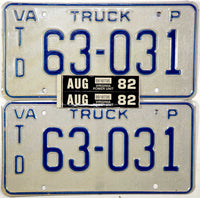 1982 Virginia Power Unit License Plates
