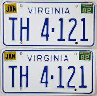 1982 Virginia Truck License Plates