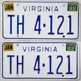 1982 Virginia Truck License Plates