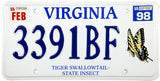 1998 Virginia Tiger Swallowtail License Plate