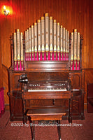 A premium art print of Vocalion Pipe Organ in 1904 Presbyterian Church with light fastened so organist could see the music