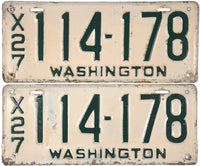 1927 Washington License Plates