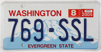 A 2005 scenic Washington car License Plate