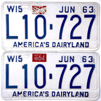 1964 Wisconsin License Plates