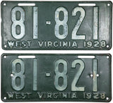 1928 West Virginia License Plates